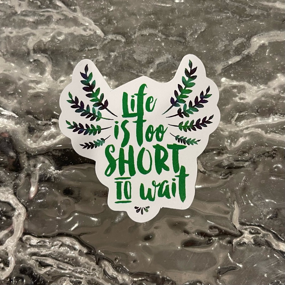 5/$10  Inspirational Waterproof New Vinyl Sticker Decal-Life is too short To Wai